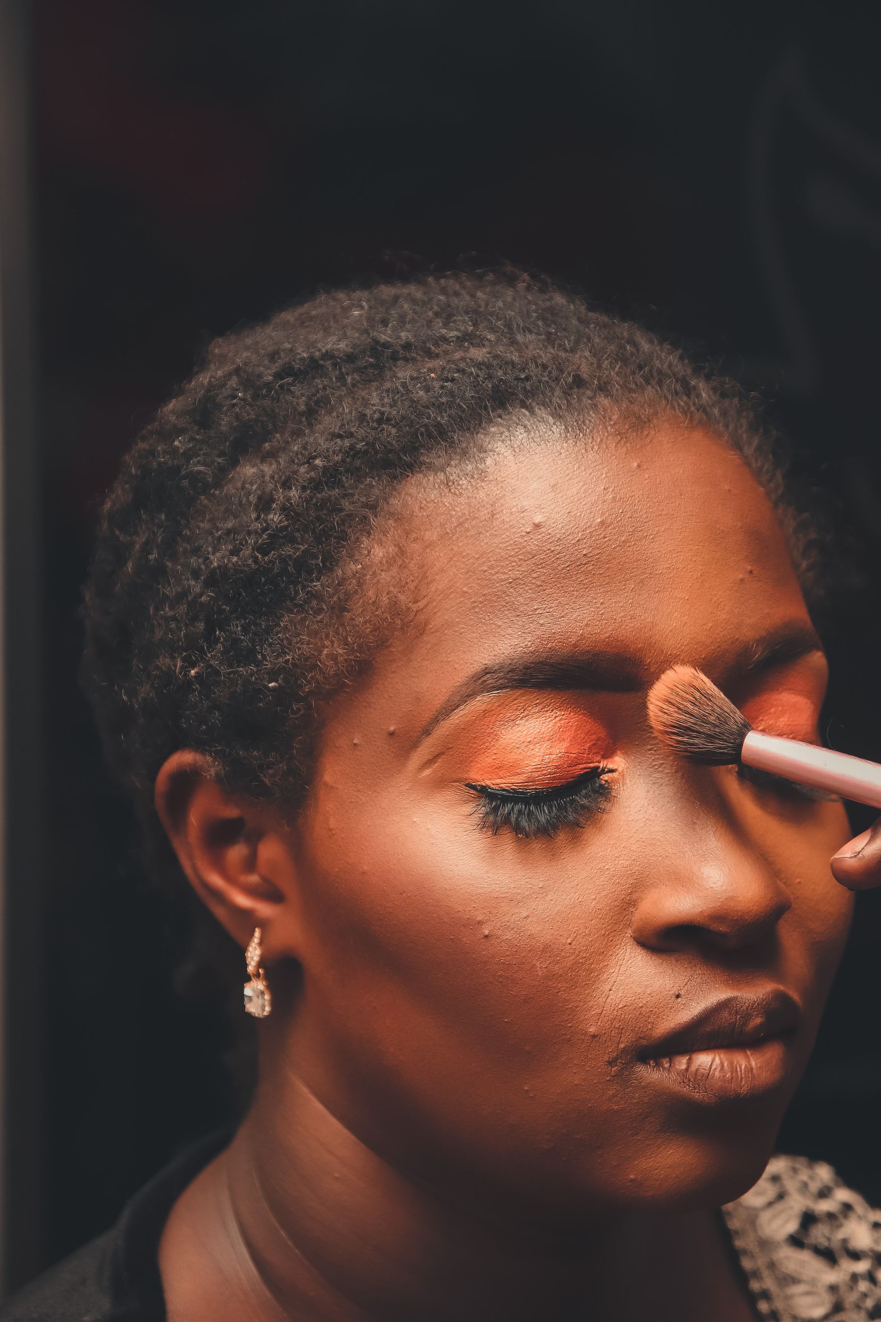 Temporary editorial beauty portrait